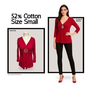 🔥 Ruby Rockstar Ruched Top ✨ (V-Neck • Long Sleeve) Bundle & Save #PoshStyle ⭐️